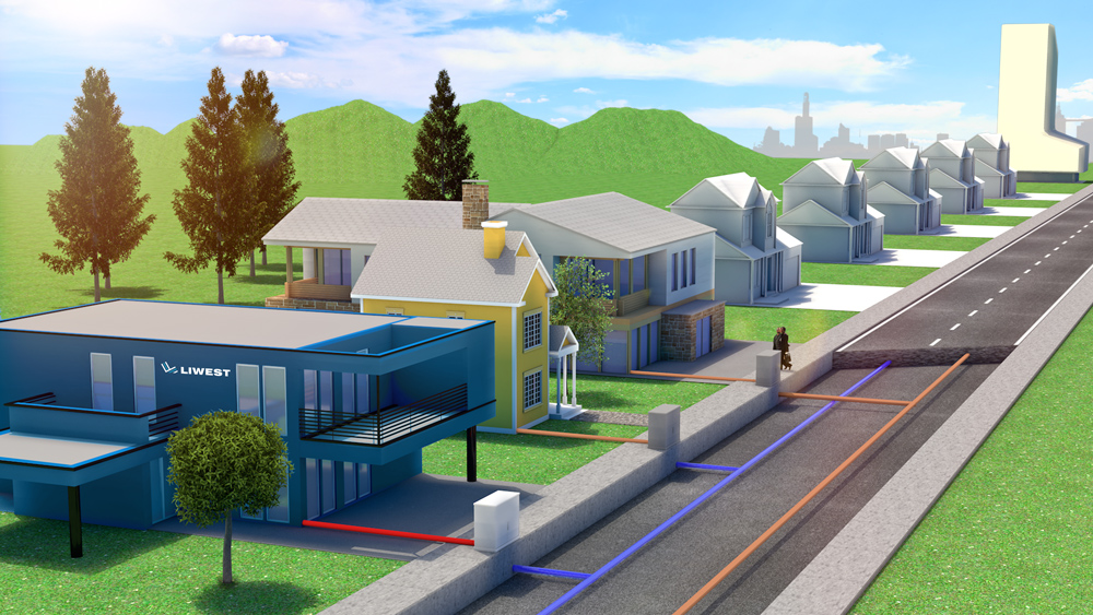 Liwest 3D Ansicht einer Straße mit Häusern