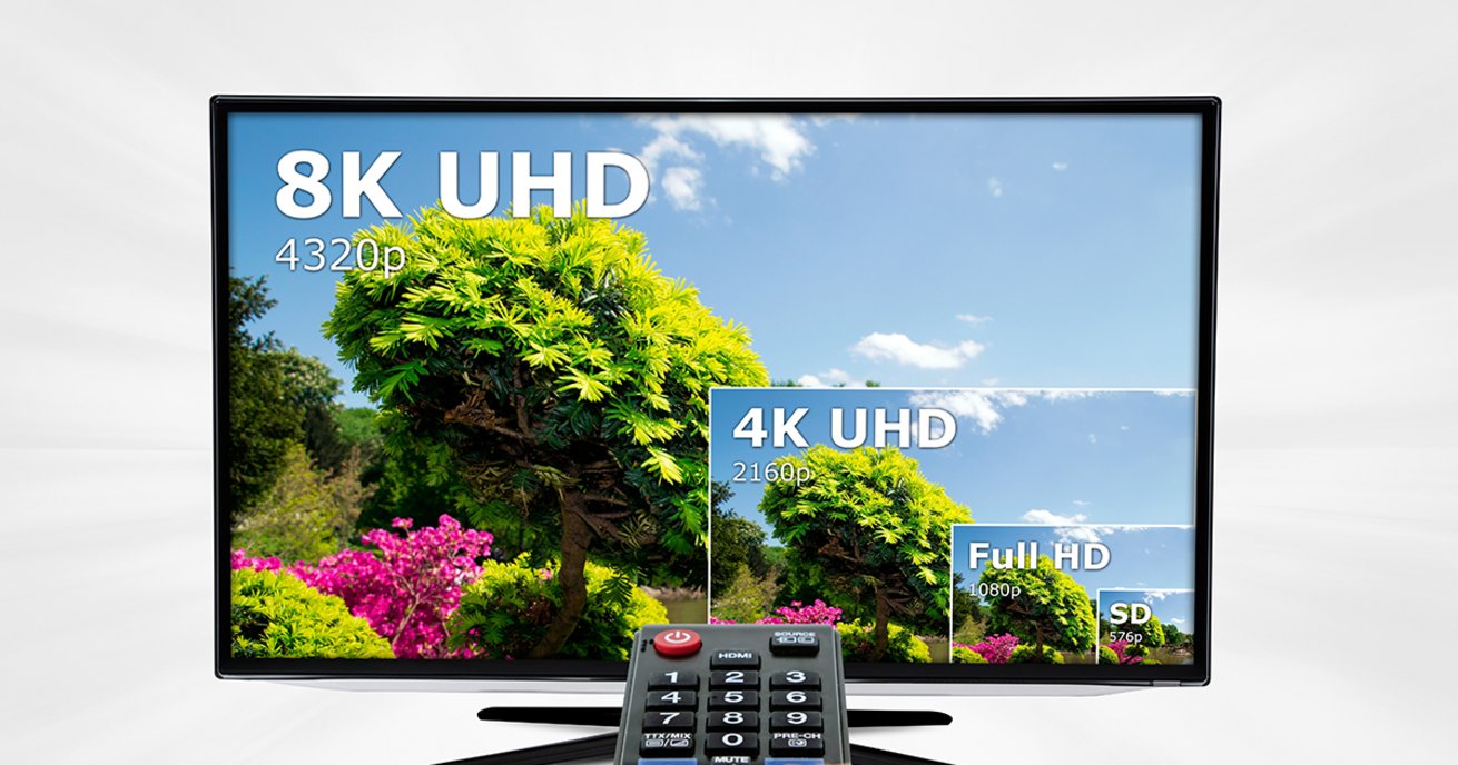 Fernseher mit 8K und 4K Auflösung