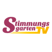 Logo Stimmungsgarten TV, Schriftzug in dunkelrot und goldgelb