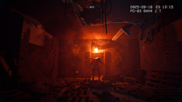 Screenshot aus Spie It reaches. Monster mit 4 Armen betritt Raum.