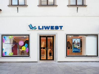 Frontalansicht außen LIWEST Shop Linz Landstraße