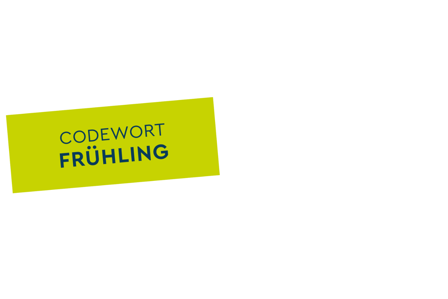 Grüne Box Text Codewort Frühling