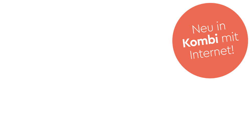 Hellroter Button mit weißem Text "Neu in Kombi mit Internet"