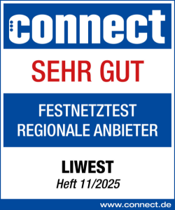 Siegel connect Breitbandtest LIWEST Note Sehr gut 2025