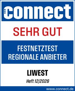 Siegel connect Breitbandtest LIWEST Note Sehr gut 2025