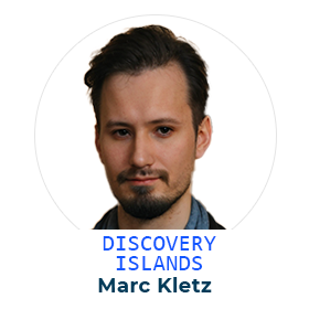 Foto von Marc Kletz mit Aufschrift Discovery Island