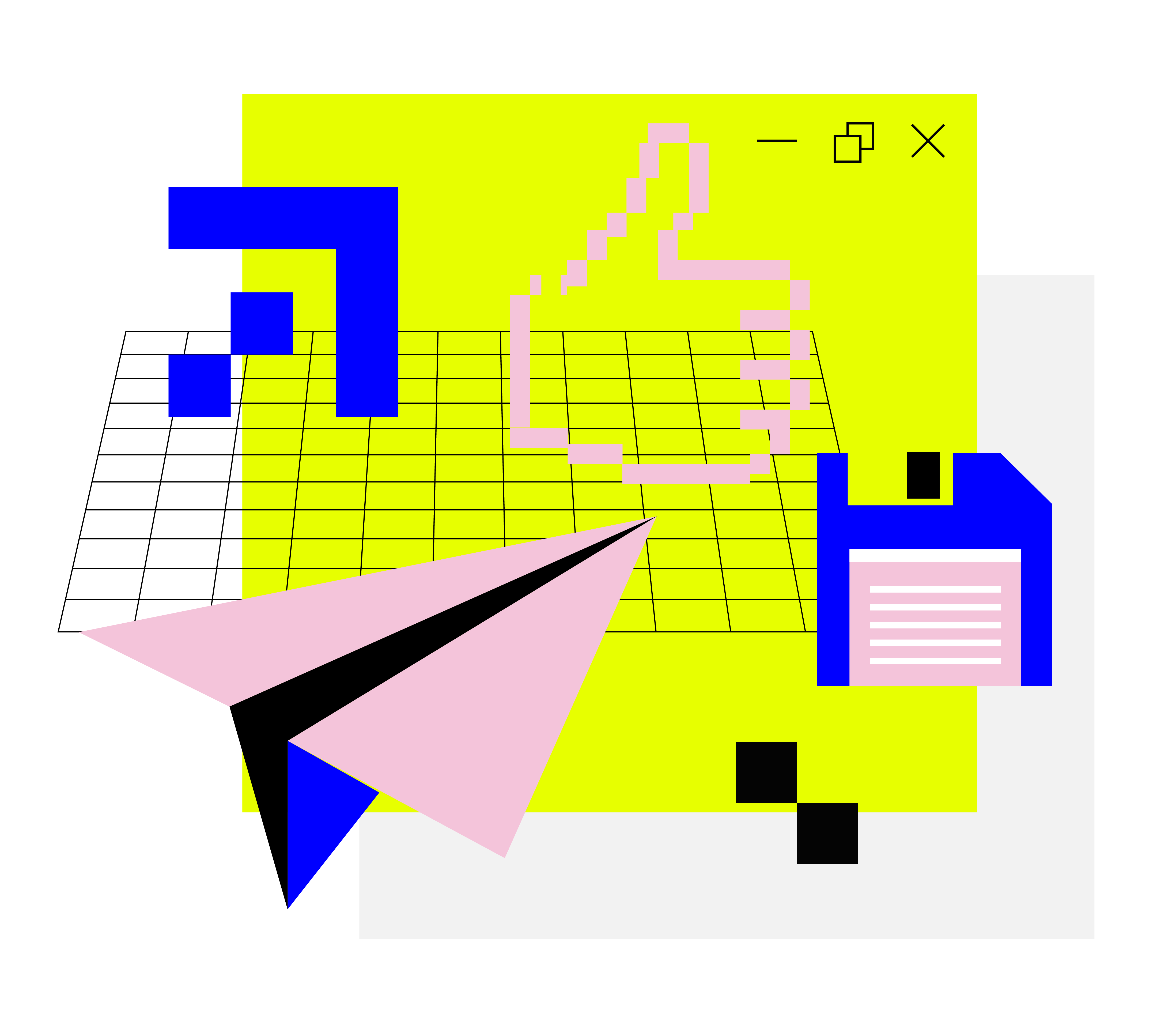Logo ForumMedienbildung – Gelbe Computerbildschirmseite mit rosa Papierflieger, und Daumen nach oben sowie blauem Pfeil und blauer Diskette