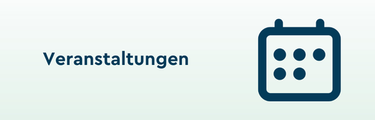 Der blaue Schriftzug "Veranstaltungen" auf hellgrünem Hintergrund. Rechts daneben ein Icon eines Kalenders.