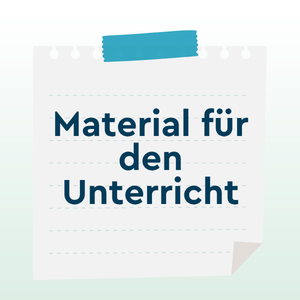 Der Text " Material für den Unterricht" auf einem Blogzettel.