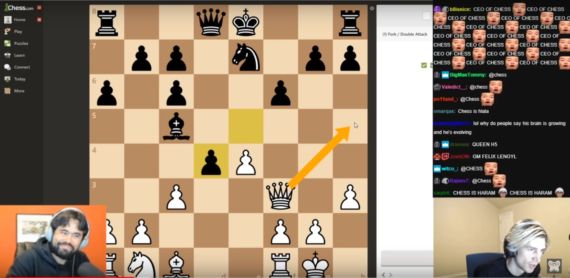 Schachprofi Nakamura und xQc streamen eine Partie auf Twitch